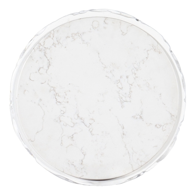 Bowery Hill Modern / Contemporary Resin Accent Table in White