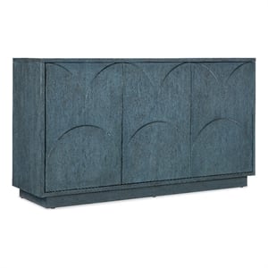 Bowery Hill Contemporary Round Valley Three Door Entertainment Credenza