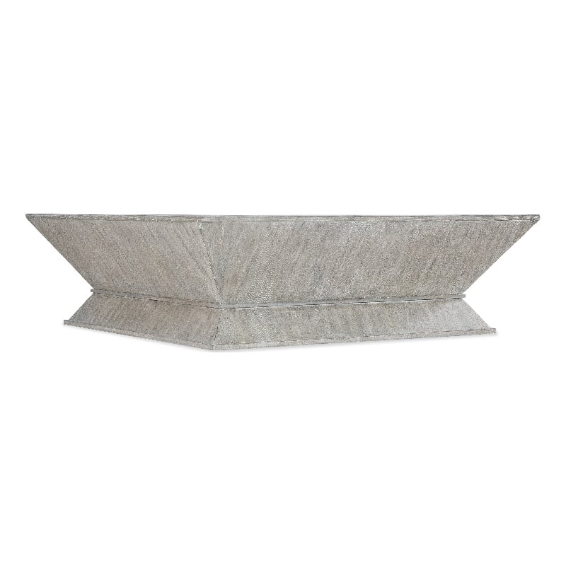 Bowery Hill Contemporary Square Cocktail Table in Gray Wood Finish