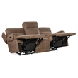 Bowery Hill Contemporary Leather Power Sofa with Power Headrest in Brown