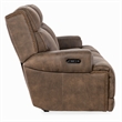 Bowery Hill Contemporary Leather Power Sofa with Power Headrest in Brown