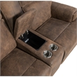 Bowery Hill Leather Power Loveseat with Power Headrest in Brown