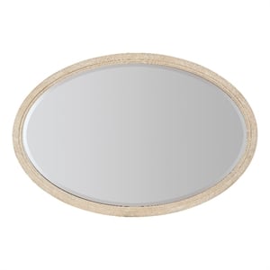 Bowery Hill Modern / Contemporary Chic Wood-Framed Oval Mirror in Natural