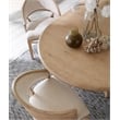 Bowery Hill Contemporary Round Wood Dining Table with 20in leaf in Beige
