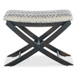 Bowery Hill Fabric Upholstered Camp Stool Bed Bench in Black
