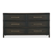 Bowery Hill Modern / Contemporary Wood Rattan Dresser in Black