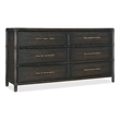 Bowery Hill Modern / Contemporary Wood Rattan Dresser in Black