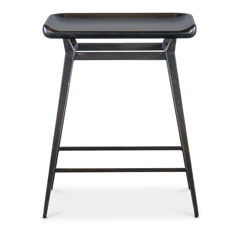 Bowery Hill Modern / Contemporary Wood and Metal Stool in Black Sand