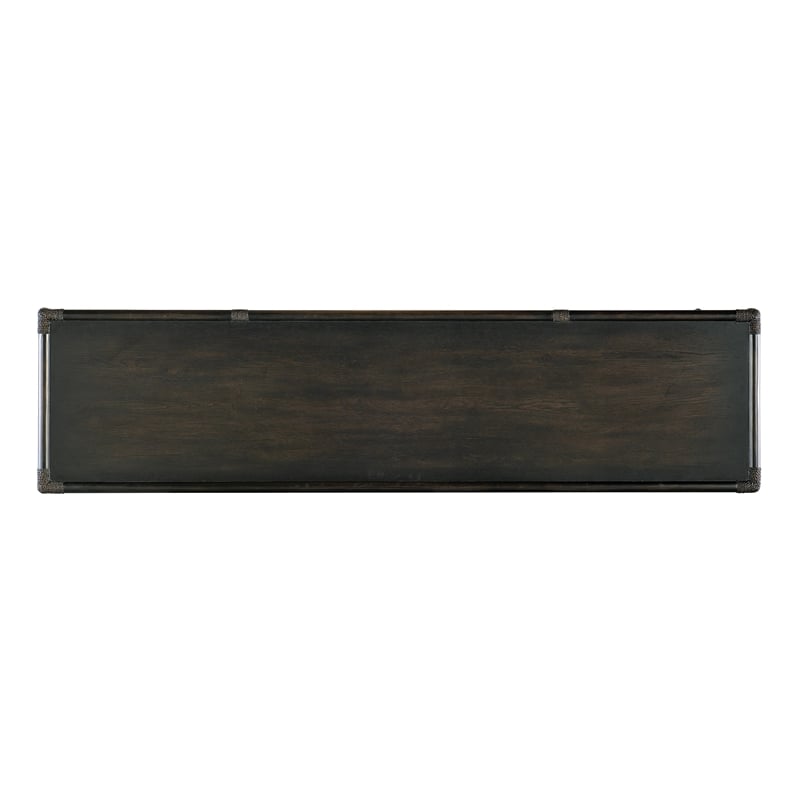 Bowery Hill Modern / Contemporary Rattan Wood Sideboard in Black