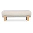 Bowery Hill Fabric Upholstered Bed Bench in Dune Beige Finish