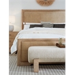 Bowery Hill Fabric Upholstered Bed Bench in Dune Beige Finish
