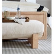 Bowery Hill Fabric Upholstered Bed Bench in Dune Beige Finish