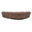 Bowery Hill 6-Piece Leather Sectional with Power Headrests in Brown