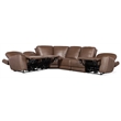 Bowery Hill 6-Piece Leather Sectional with Power Headrests in Brown