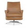 Bowery Hill Contemporary Leather/Metal Swivel Chair in Brown