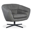 Bowery Hill Modern / Contemporary Leather Swivel Chair in Gray