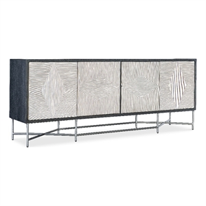 Bowery Hill Modern / Contemporary Fine Lines Wood Credenza in White