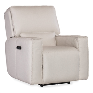 Bowery Hill Contemporary Zero Gravity Leather Power Recliner in Gray