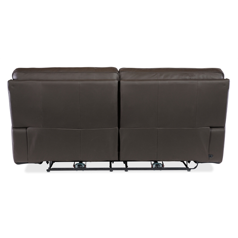 Bowery Hill Modern / Contemporary Zero Gravity Leather Power Sofa in Brown