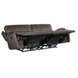 Bowery Hill Modern / Contemporary Zero Gravity Leather Power Sofa in Brown