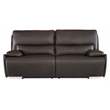 Bowery Hill Modern / Contemporary Zero Gravity Leather Power Sofa in Brown