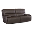 Bowery Hill Modern / Contemporary Zero Gravity Leather Power Sofa in Brown