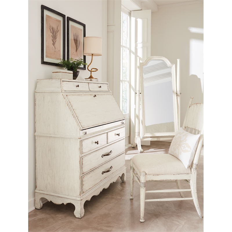 Bowery Hill Contemporary Fabric Upholstered Seat Side Chair in Beige
