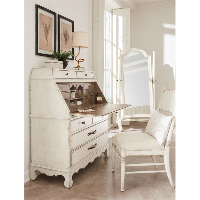 Bowery Hill Contemporary Fabric Upholstered Seat Side Chair in Beige