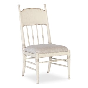 Bowery Hill Contemporary Fabric Upholstered Seat Side Chair in Beige
