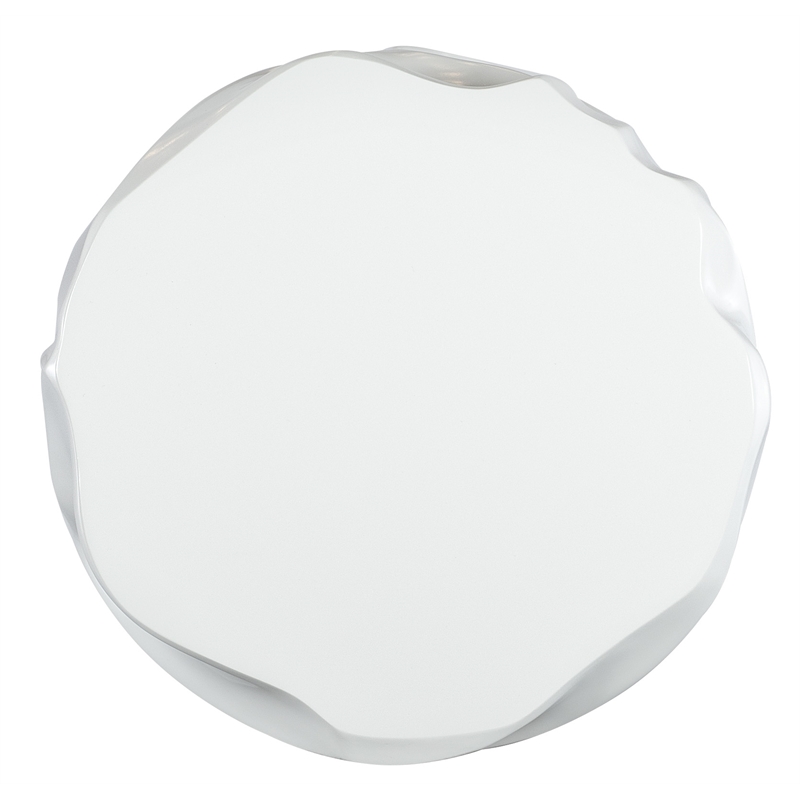 Bowery Hill Contemporary Alabaster Glass End Table in White Finish