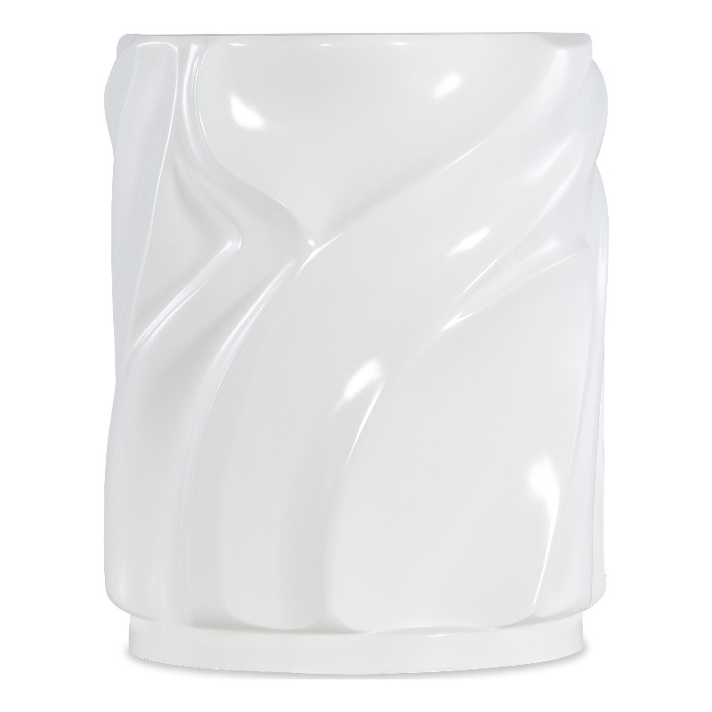 Bowery Hill Contemporary Alabaster Glass End Table in White Finish