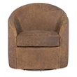 Bowery Hill Modern / Contemporary Leather Swivel Chair in Brown