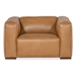 Bowery Hill Modern / Contemporary Wide Arm Chair in Carmel Brown Leather