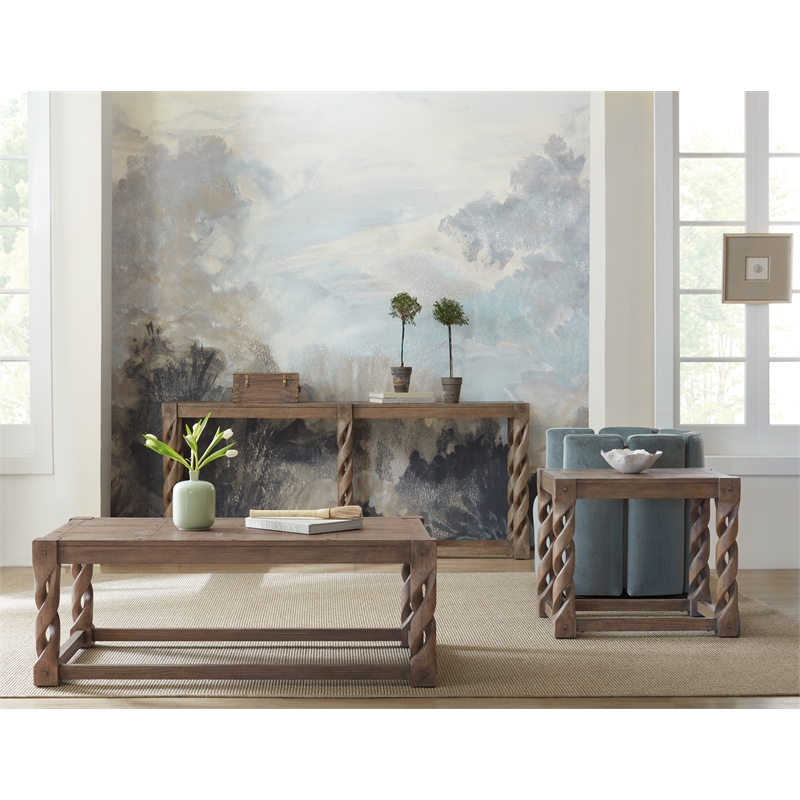 Bowery Hill Modern / Contemporary Wood End Table in Brown Finish