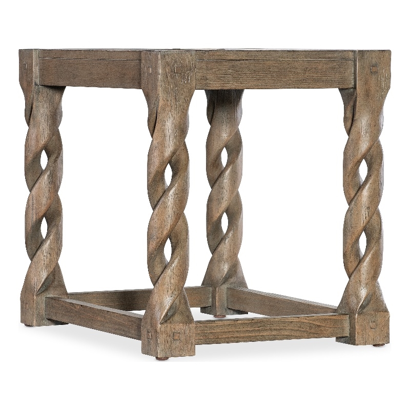 Bowery Hill Modern / Contemporary Wood End Table in Brown Finish