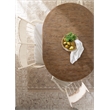 Bowery Hill Modern / Contemporary Wood Dining Bench with Beige Fabric Seat