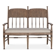 Bowery Hill Modern / Contemporary Wood Dining Bench with Beige Fabric Seat