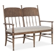Bowery Hill Modern / Contemporary Wood Dining Bench with Beige Fabric Seat