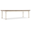 Bowery Hill Contemporary Leg Dining Table with 1-22in leaf in White Wood