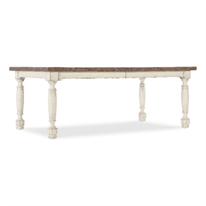 Bowery Hill Contemporary Leg Dining Table with 1-22in leaf in White Wood