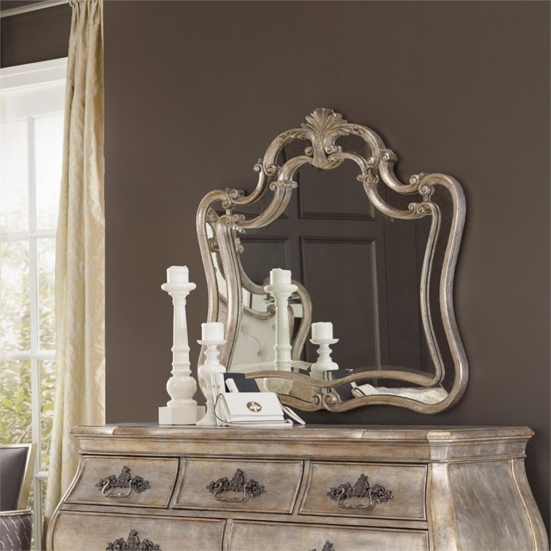 Bowery Hill Contemporary Traditional Mirror in Silver Finish