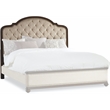 Bowery Hill Solid Wood Tufted Queen Headboard - Alabaster/Mahogany