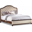 Bowery Hill Solid Wood Tufted Queen Headboard - Alabaster/Mahogany