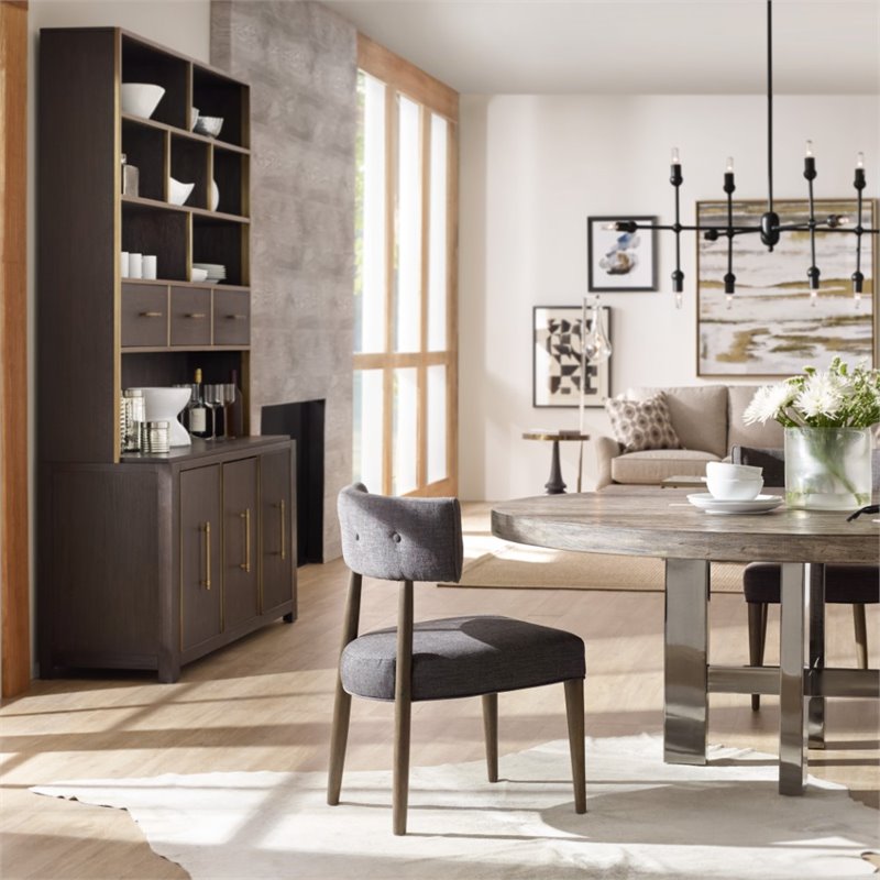 Bowery Hill Contemporary Buffet in Midnight Brown and Brushed Brass