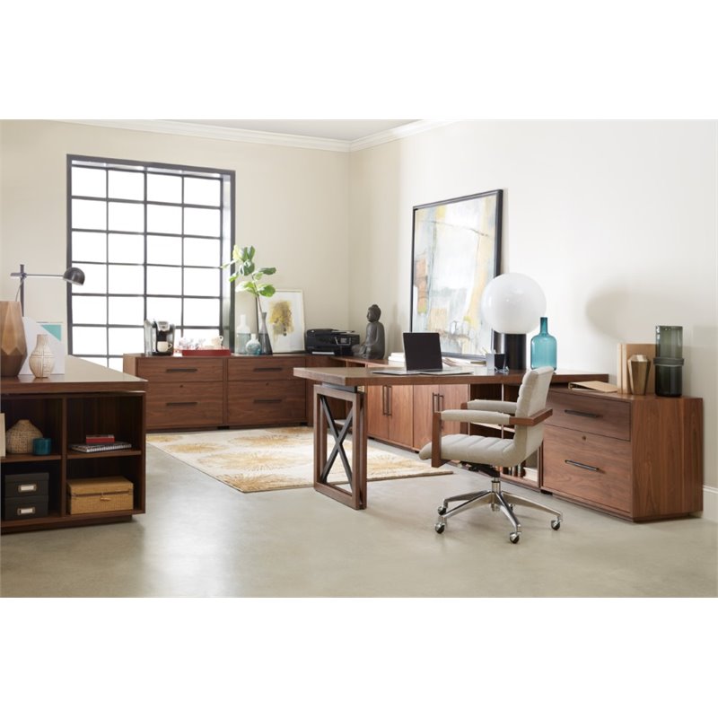 Bowery Hill Modern / Contemporary 2 Door Storage Cabinet in Medium Wood