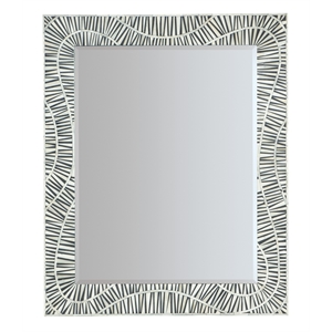 Bowery Hill Modern / Contemporary Wood & Bone Black & White Mirror