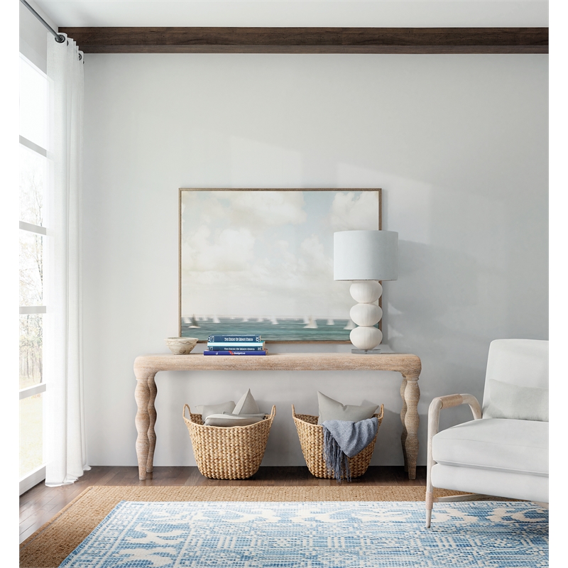Bowery Hill Modern / Contemporary Console Table in Light Brown Wood Finish