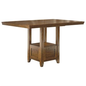 bowery hill modern wood extension counter height table in brown