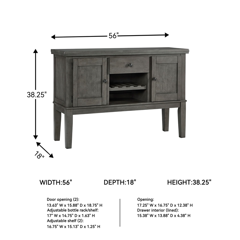 Bowery Hill Modern / Contemporary Dining Room Server in Medium Brown