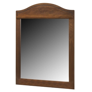 Bowery Hill Engineered Wood/Glass Bedroom Mirror in Medium Brown